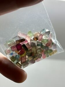 Lot of Tiny Mixed Rough Tourmaline Gemstone Pieces- Vintage Estate Find