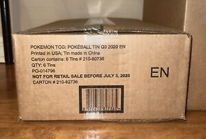 Pokemon Pokeball Tin Q3 2020 Case Sealed 6 Tins