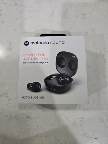 Motorola Buds 105 True Wireless Black, 21HRs Playtime, IPX5 Water resistant.