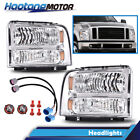 Pair Chrome Headlights Lamp Fit For 1999-04 Ford F250 F350 Super Duty Excursion (For: 2002 Ford F-250 Super Duty)