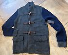 Tommy Hilfiger men’s large gray wool blend toggle cardigan sweater Sw7