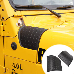 2x Engine Hood Armor Cowl Cover Body Corner Guards for Jeep Wrangler TJ 97-06