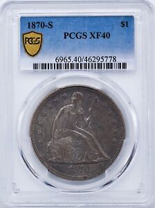 1870-S LIBERTY SEATED S$1 PCGS XF 40