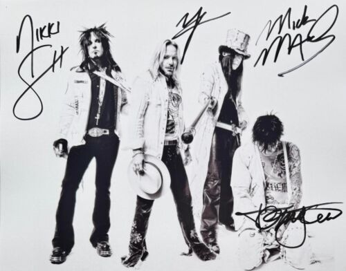 MOTLEY CRUE - ORIGINAL BAND - Nikki Vince Mick Tommy - Signed 8 x 10 Photo w/COA