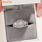 Newshe Sterling Silver Engagement Ring Sets Wedding Band Sets Jewelry