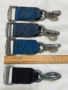4 Vintage Carabiner Snap Hook Clip w/ webbed strap and adjuster 6.5