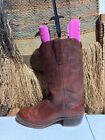 Vintage Brown Leather Cowboy Western Boot Mens Size 11