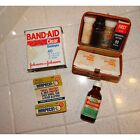 Vintage Mini Medical Kit in Tiny Suitcase & Band-aid Tin Lot first aid