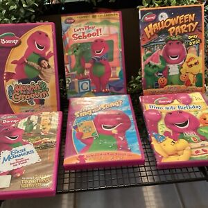 Lot of 6 Barney the Purple Dinosaur DVDS! Fun Titles! Look!