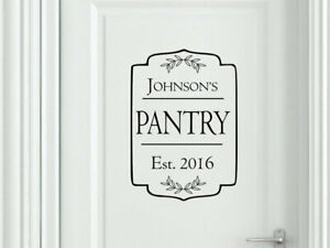 PERSONALIZED FAMILY PANTRY Door Kitchen  Vinyl Wall Decal Decor Farmhouse Rustic