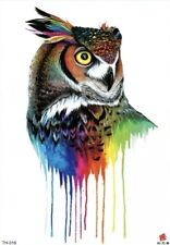 tattoos watercolor owl large 8.25