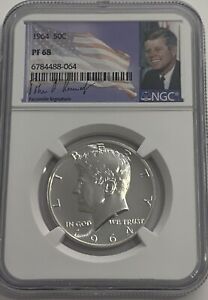 1964 NGC PF68 PROOF SILVER KENNEDY HALF DOLLAR JFK COIN FIRST YEAR OF ISSUE 50C