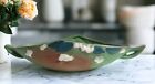 Vtg Roseville Pottery Green SNOWBERRY Handled Console Bowl 1BL1-10 REPRODUCTION