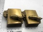 PM Craftsman Brass Cocker Spaniel Dog Puppy Playing On Books Bookends Set Of 2
