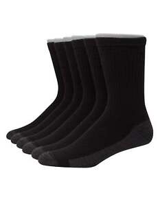 Hanes 6-Pack Crew Socks Ultimate Men's Ultra Cushion X-Temp FreshIQ Durable Sole