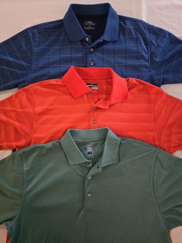 Lot Of 3 - PGA Tour & Grandslam Polo Golf Shirts Men's Size Large