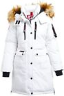 CANADA WEATHER GEAR Women's Faux Fur Winter Parka/Coat-White