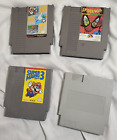 Lot x4 Nintendo Vintage Cartridges NES Cart Mario 3 Spiderman Multi Track