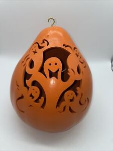 Hand Carved Halloween Gourd FOLK ART Jack O Lantern Light Lantern Pumpkin