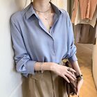Loose Oversize Blouse Button Korean Tops Women Long Sleeves Shirt White Solid