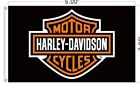 Harley Davidson Motorcycle Black USA Flag 3x5 ft Legendary Banner Garage Sign