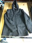 Guess Wool Blend Peacoat Men's Large Black Insulated Coat