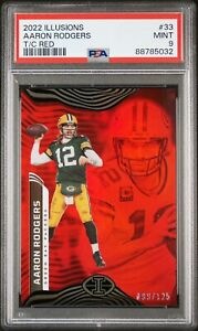 2022 Panini Illusions - Trophy Collection Red #33 Aaron Rodgers /125 PSA 9