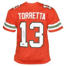 Gino Torretta Signed Miami College Orange Football Jersey (Beckett)