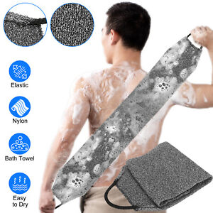 Shower Back Scrubber Cloth Bath Towel Body Brush Cleaning Strip Skin Exfoliating