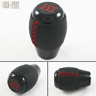 FOR HONDA CIVIC PRELUDE DEL SOL ACCORD CRX RED BLK LEATHER 5-SPEED SHIFT KNOB (For: Honda Civic)