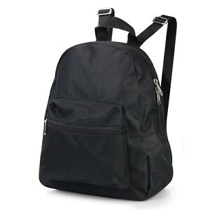 Black Small Mini Backpack Fashion School Travel Adjustable Shoulder Strap Bag