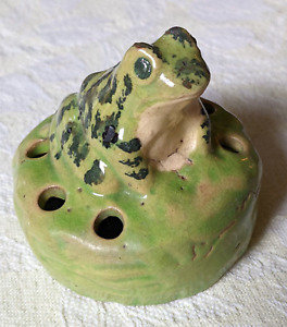 New ListingVintage McCoy Figural Flower Frog Holder 7 Holes Ceramic Glazed Pottery