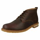 MENS CLARKS FOXWELL MID LEATHER LACE UP DRESS CASUAL CHUKKA ANKLE BOOTS SIZE
