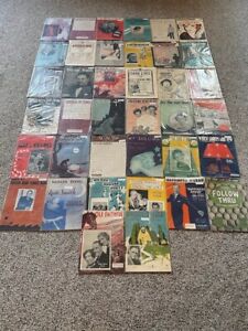 BIG Lot Vintage Sheet Music 1920s and 1930s. 38 Pieces Junk Journal Scrapbooking