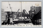 Postcard NYCTA Train Wreck Brooklyn New York NY Shell Gas Sign Street View c1965
