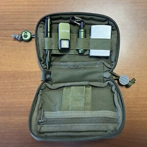 Notorious EDC All Good Pouch OD GREEN W/ Patches And Gear JRW OLIGHT ZIPPO W/SAK