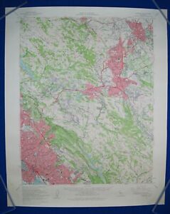 Vintage 1961 USGS Topo Map, Concord, California. 17 X 21