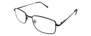 Calabria R754 Mens Spring Hinge Rectangular Metal Frame Reading Eyeglasses 50 mm