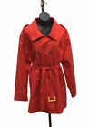 Samantha Brown Women All-Weather Trench Coat Aurora Red Double Breasted Size 1XL