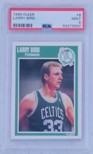 1989 Fleer Larry Bird #8 PSA 9 Mint HOF Boston Celtics