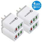 4 Pack 3 USB Port Wall Home Fast Charger Adapter Plug for Samsung iPhone LG Moto