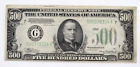 1934 A US $500 Bill Bank Note Nice Chicago Federal Reserve