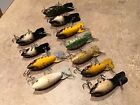 11 Vintage Bomber Used Fisher Painter Beater Fishing Lures Lot of 11