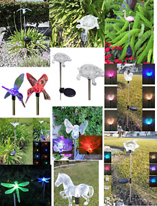 Garden Solar Powered Outdoor Stake Light Landscape Color Change Lights 2 PCS Set
