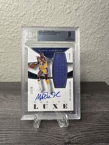2014-15 Magic Johnson Panini Lux On Card Game Worn Patch Auto Graded!! 23/35!!
