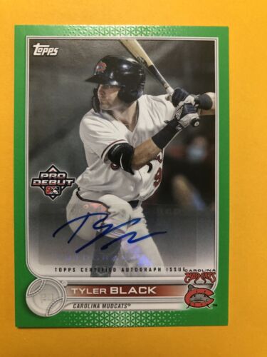 2022 Topps Pro Debut  TYLER BLACK Auto /99 Green Milwaukee Brewers Prospect RC