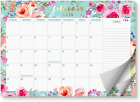 S&O Watercolor Floral Large Desk Calendar from January 2024 to June 2025 - Tear-