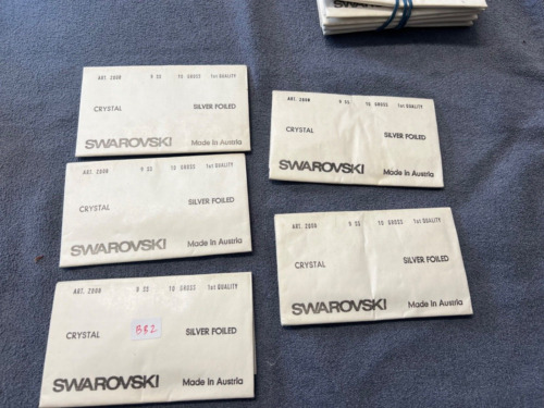 RARE  SWAROVSKI  CRYSTALS  LOT of FIVE art 2000 9ss Silver Foiled  BB2