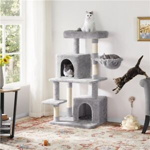 46in Cat Tree Multilevel Cat Tower for Indoor Cats w/Scratching Post Condo Perch