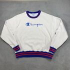 Vintage Champion Reverse Weave Sweatshirt Mens XL White Pullover Crewneck Ribbed